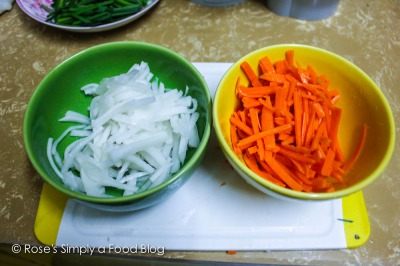 slice and salt the carrot and radish